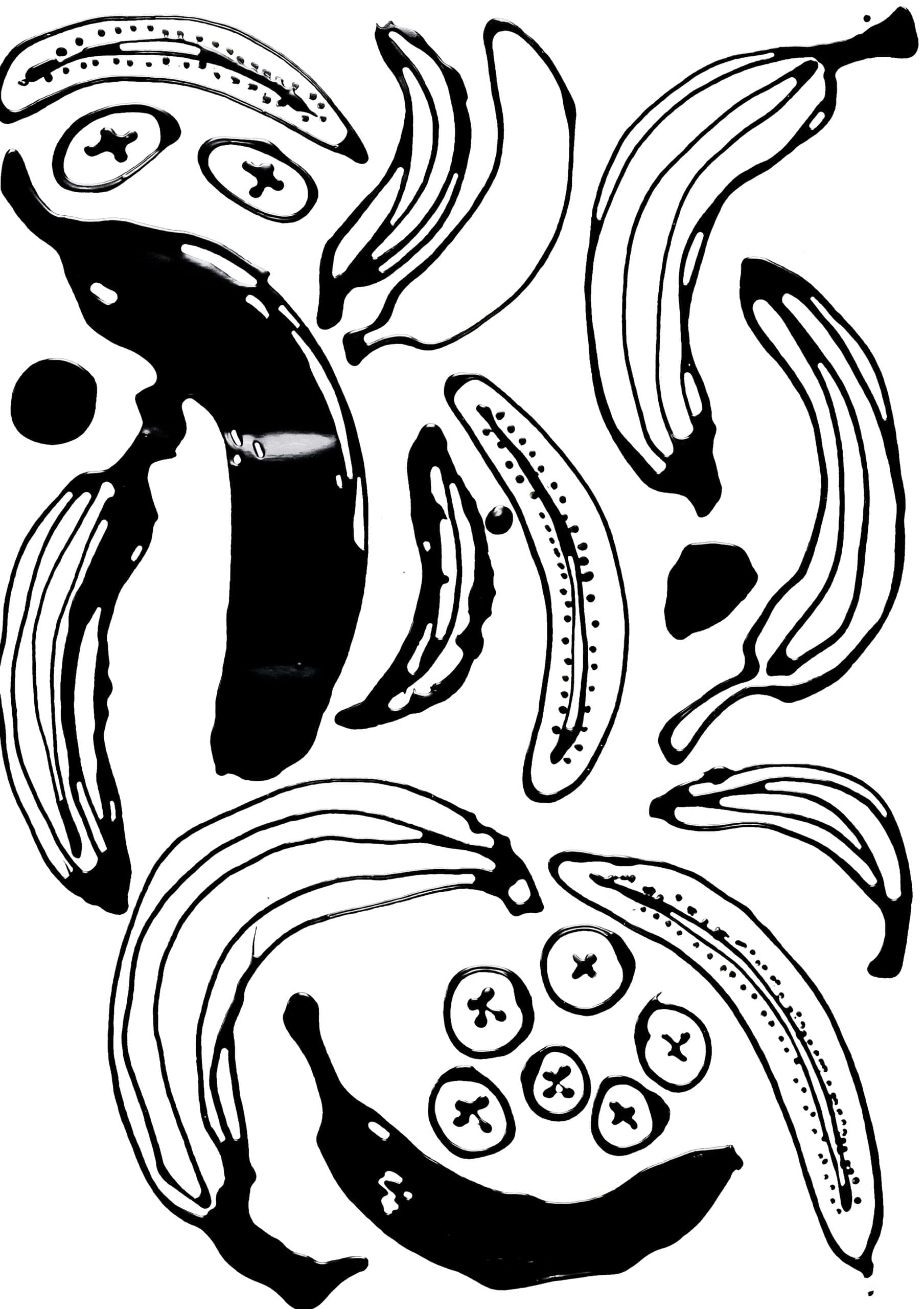 Obraz dripping Bananas 59 x 42 cm