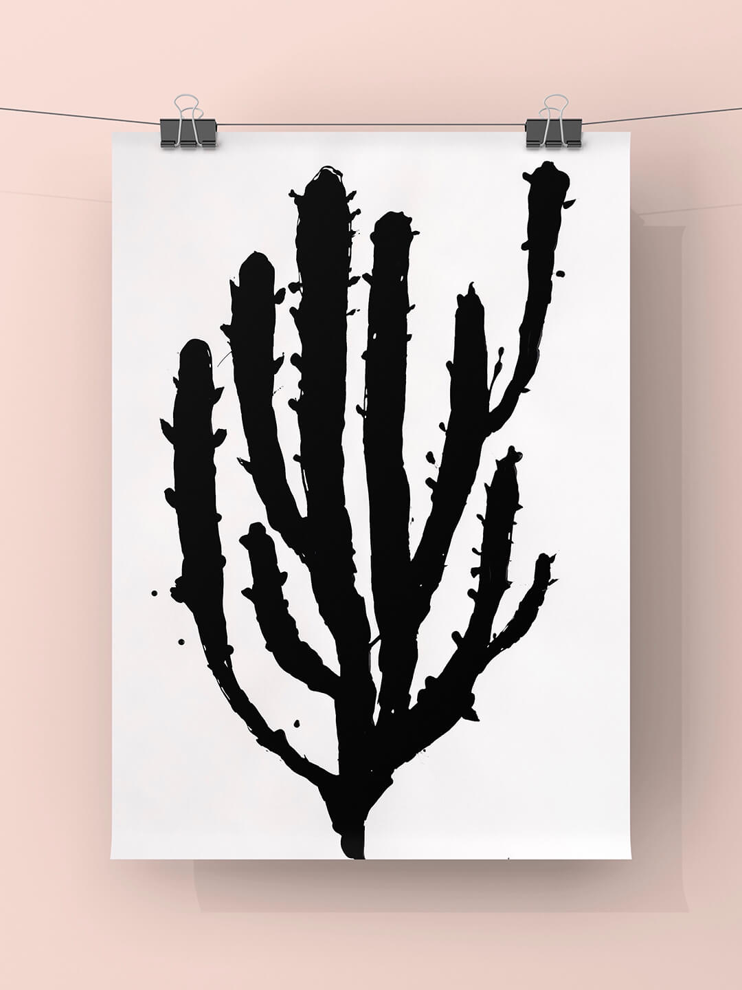 Obraz dripping Cactus 59 x 42 cm