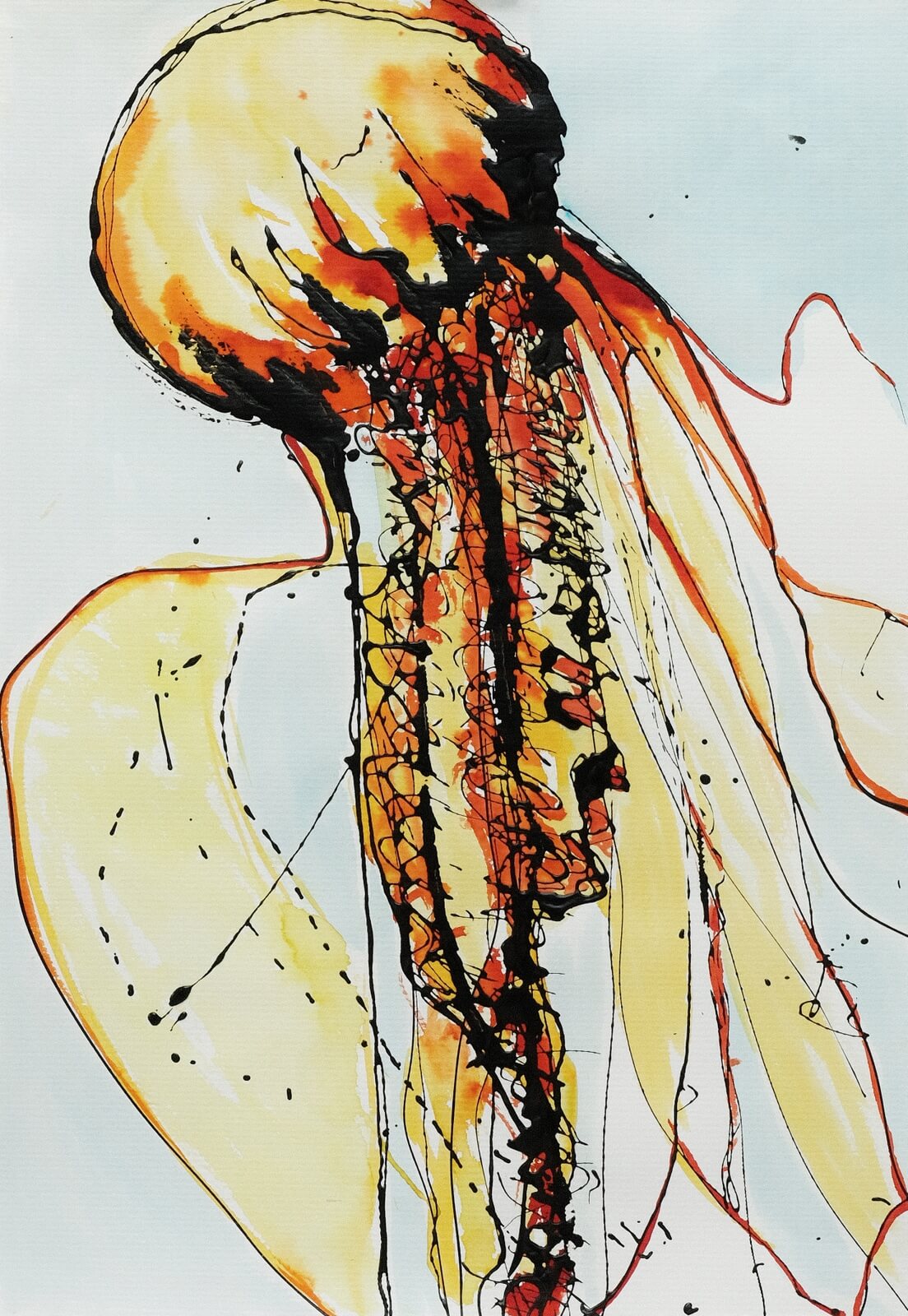 Obraz dripping Couloured jellyfish 59 x 42 cm