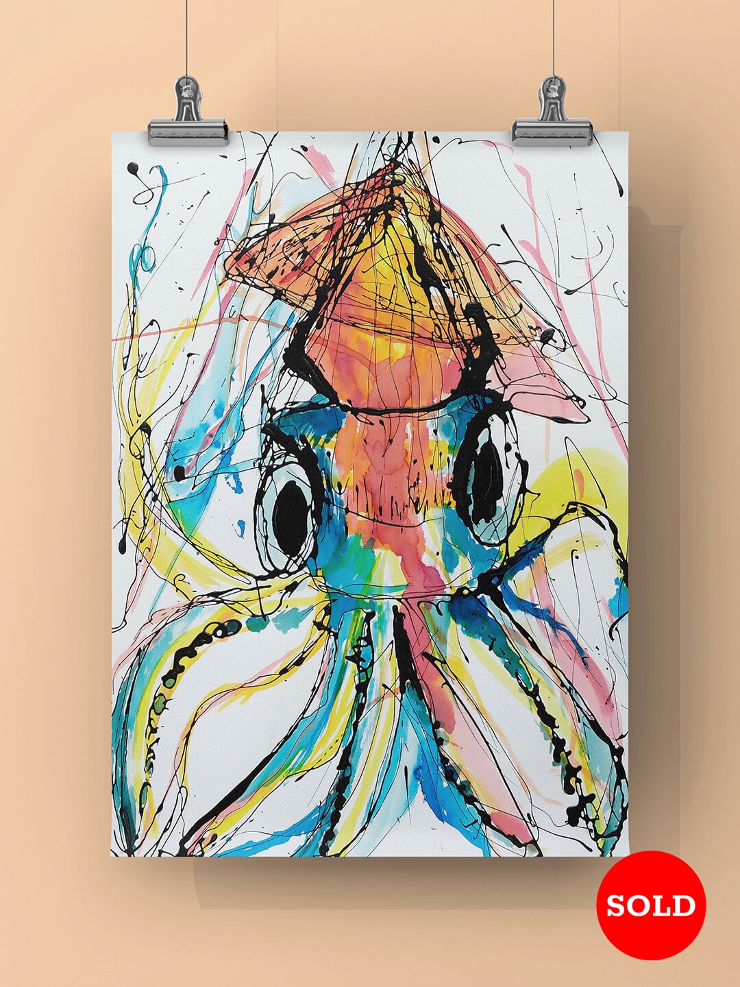 Obraz coloured squid 59 x 42 cm