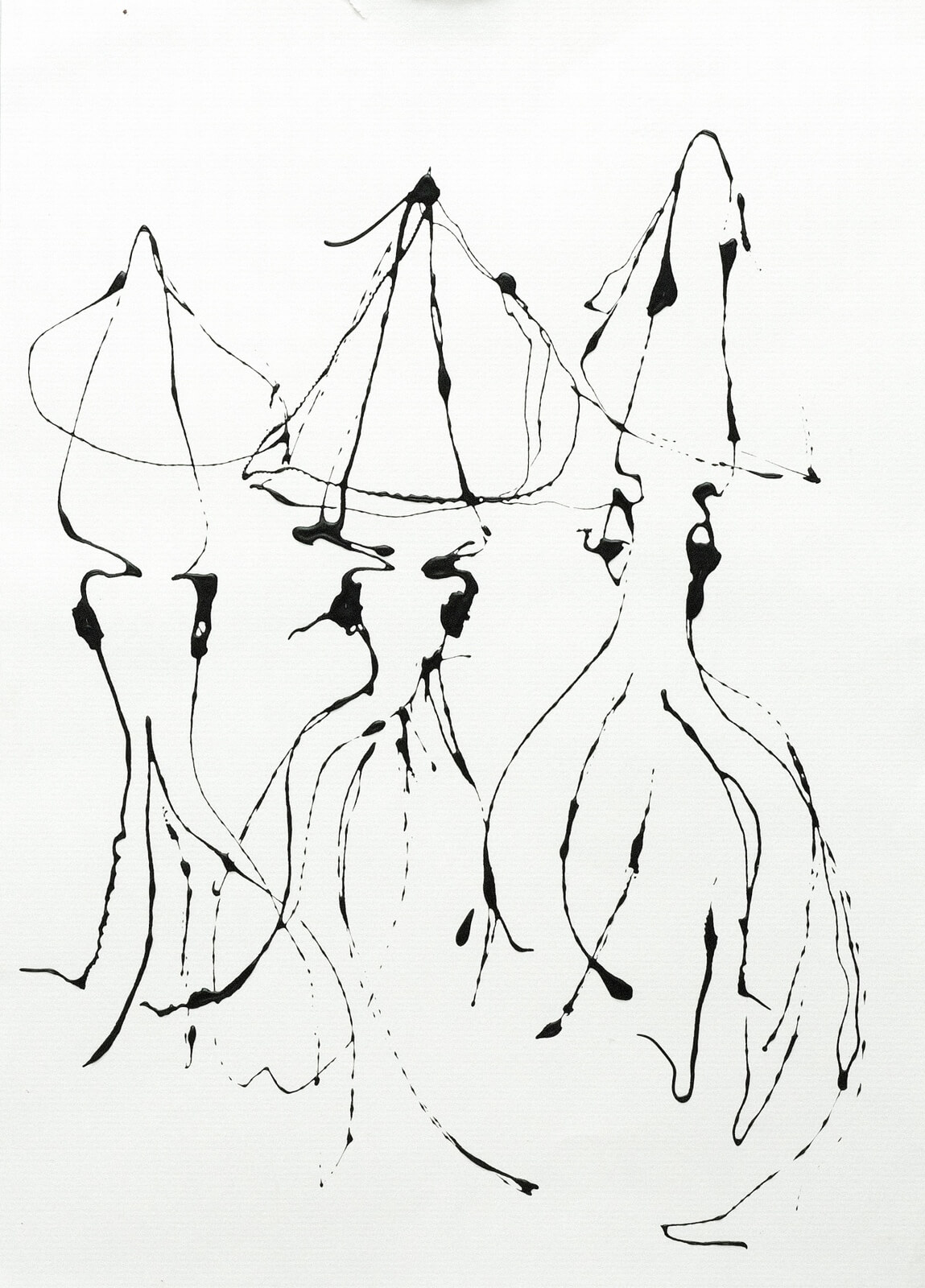 Obraz dripping Three squid 59 x 42 cm